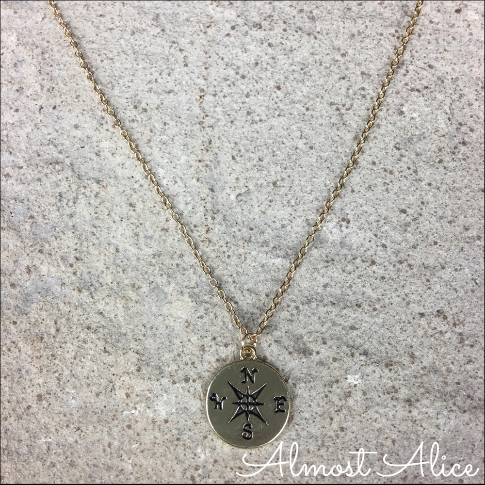 Wanderlust Traveler Gold Compass Necklace